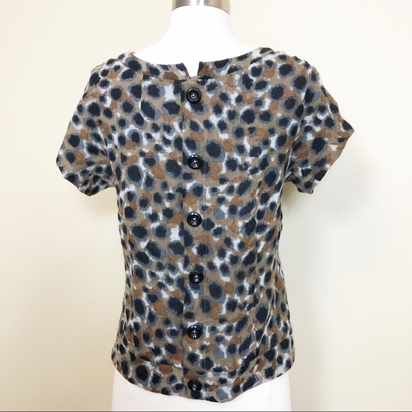 Anthropologie Portrait of a Girl Leopard Wool Top - Picture 7 of 8
